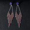 1 пара сережек-подвесок с кисточками ко Дню Независимости, красные, синие, со стразами, сверкающие гвоздики, США