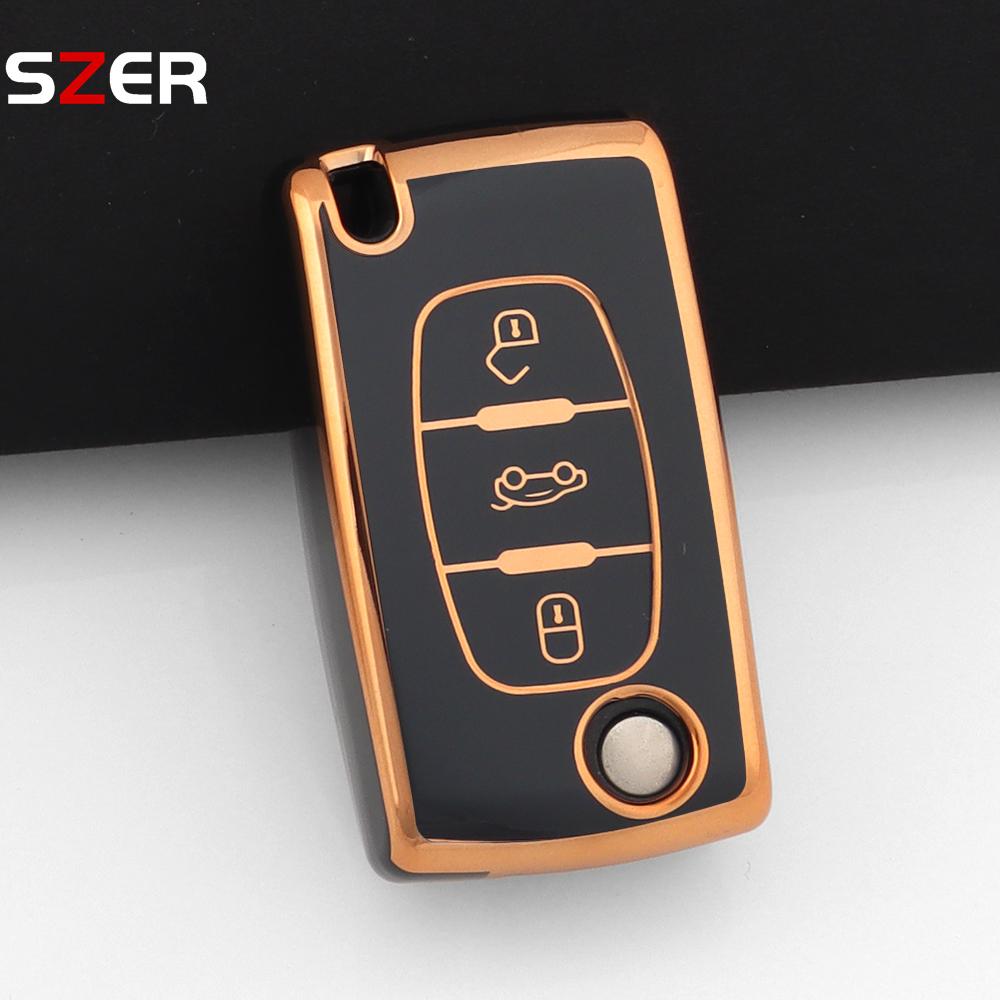 Для Citroen C2 C3 C4 C5 C6 Xsara Berlingo Для Peugeot 207 307 308 407 607 807 Модный ТПУ Чехол для Ключа Автомобиля Обложка Брелок Брелок Оболочка
