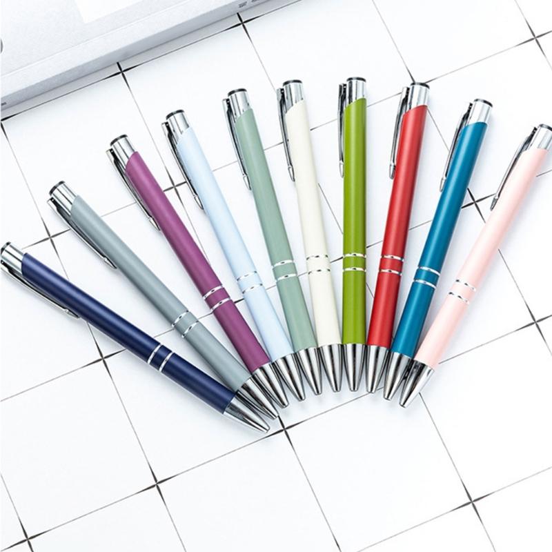 6 Pcs 1.0mm Ballpoint Pen Smooth Writing Pen Black Ink Stationery Pen Metal Retractable Ballpoint Pen for School