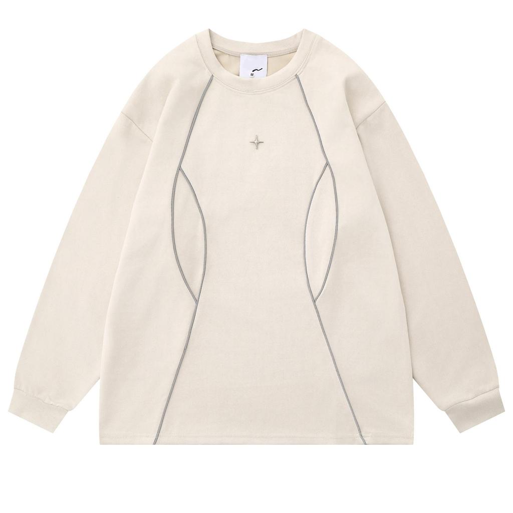 New In Streetwear Reflective Strip Suede Cap-less Pullover