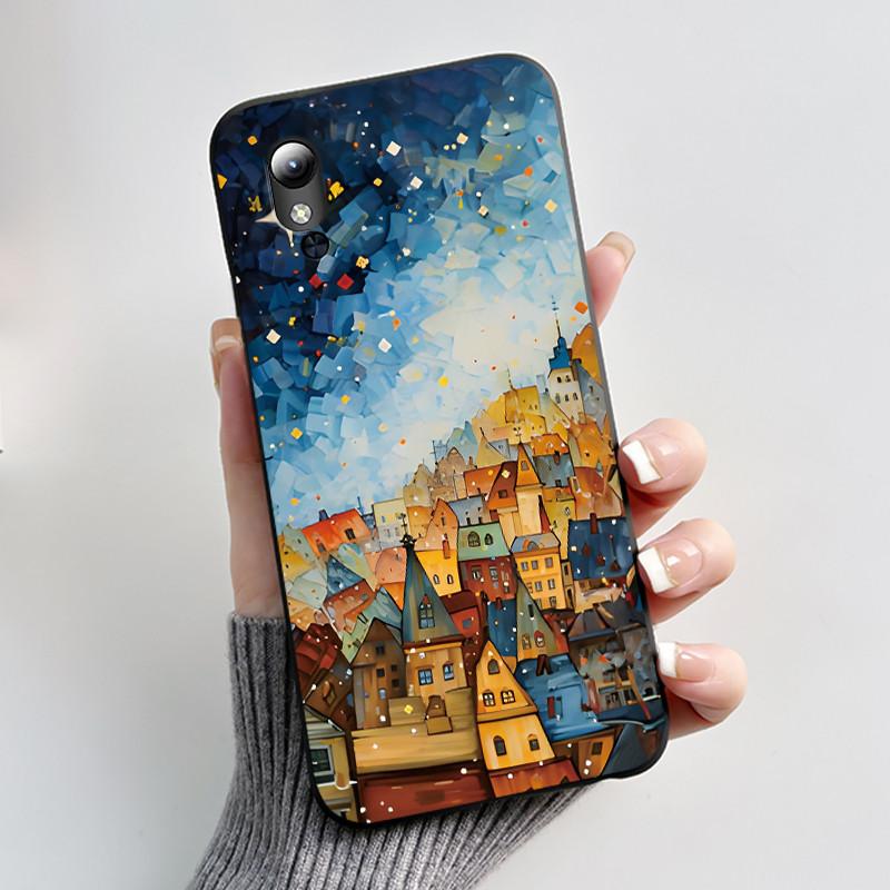 Чехол для ZTE Blade L8 / A3 (2019) / A31 Lite / A3 Plus / A3 SE Эстетичный Милый Кот Астронавт Черный Мягкий Силикон ТПУ Чехол для Телефона