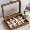 Velvet Jewelry Organizer Elegant Ring Display Holder Convenient Wood Jewelry Box  Desk