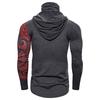 Men Trend With Mask Hood Sweatshirt Elastic Fitness Tattoo Print Hooded Sweat Homme Mens Hip Hop  Ninja Suit Streetwear