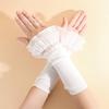 Lace Ruffles Lace Sleeves Knitted Lace Wrist Cuffs Vintage Arm Covers  for Women