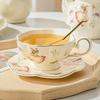 Ins Новый французский ретро цветочный керамический кофейный набор с блюдцами, высококачественная чашка для послеобеденного чая, пасторальная цветочная чашка для чая
