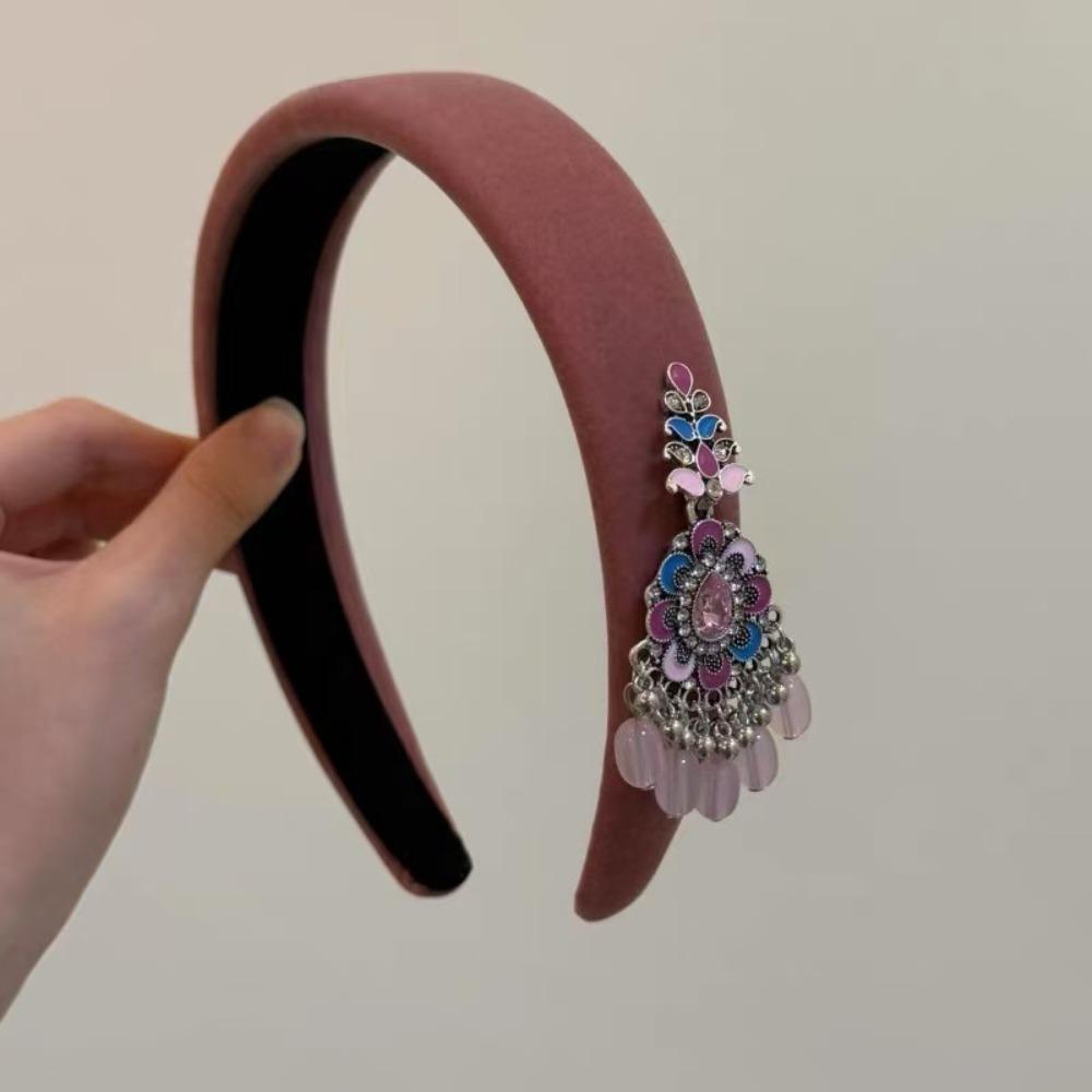 Новый китайский стиль этнический стиль обруч для волос головной убор серебряная подвеска заколка для волос головной убор