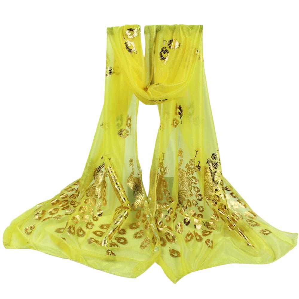 Женский разноцветный шарф с цветком павлина, длинный мягкий платок с запахом, палантин, пашмина