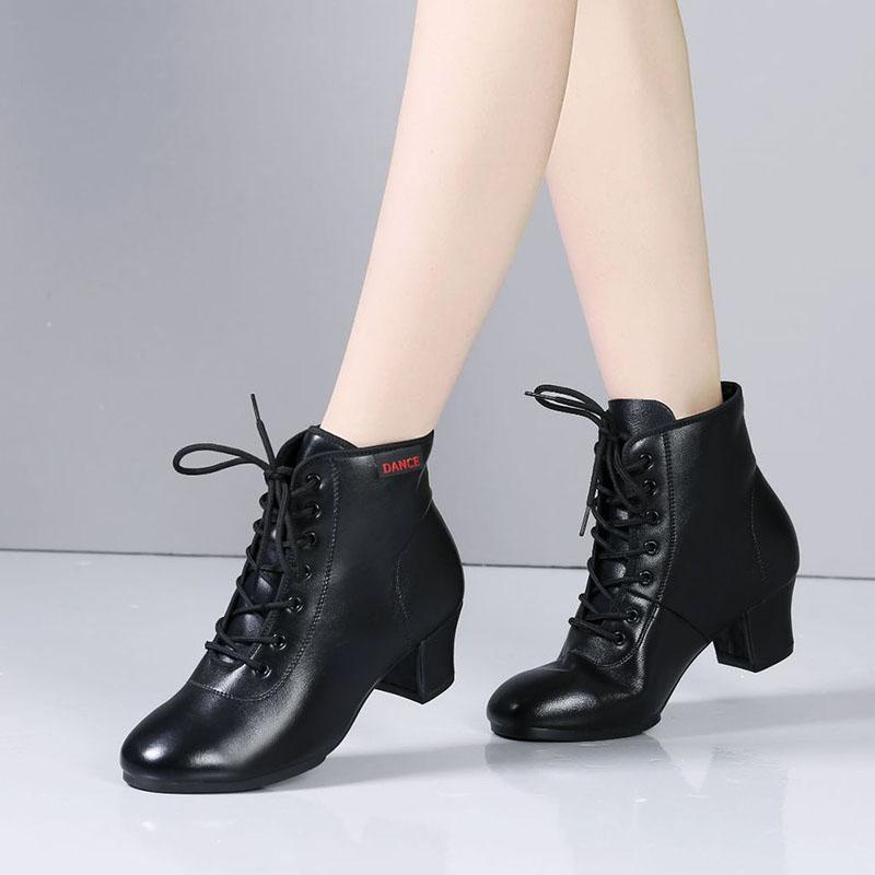 Черные кожаные женские современные туфли для бальных танцев, латиноамериканские танцевальные туфли для танго, мягкая подошва для отдыха на открытом воздухе