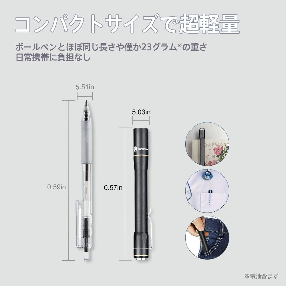 LUMINTOP IYP365 LED High Color Nichia Aluminum Alloy Compact and 3 Brightness IPX8 AAA Battery Compatible Flashlight, Rendering, LED, Construction,