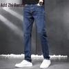ZENGZHI Мужские джинсы ретро слим фит стрейч