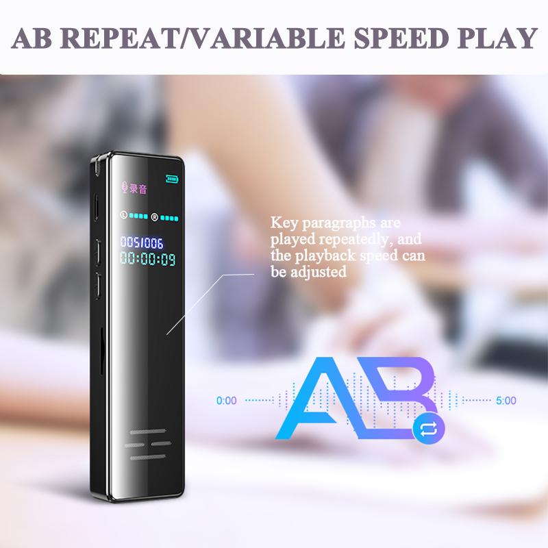 128 ГБ Диктофон Ручка Диктофон 0-64 ГБ Шумоподавление Штамп времени Цифровой звук Аудио Диктофон Tf Динамик Повторитель Mp3-плеер