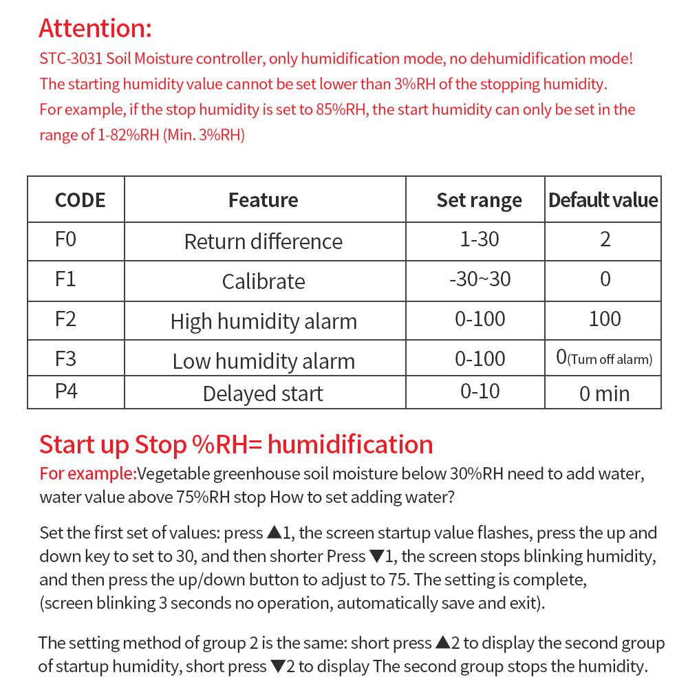 AC110V-220V Digital Soil Humidity Controller Soil Moisture Meter Hygrometer Garden Plants Humidity Thermoregulator STC-3030