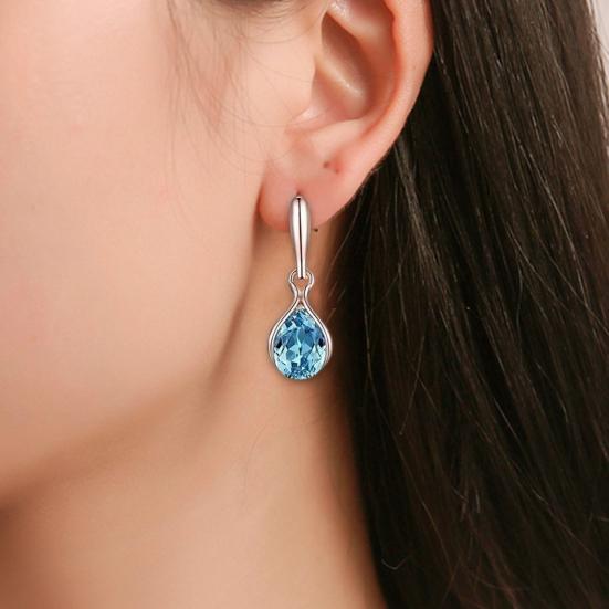 1 комплект женщин ожерелье серьги геометрические украшения подарок искусственный кристалл тенденция леди капли воды