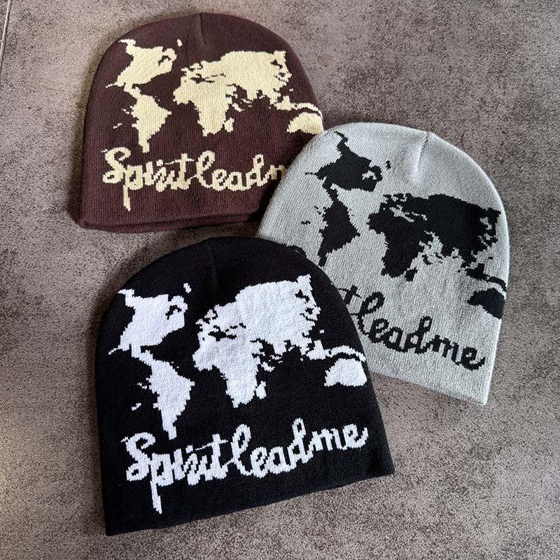 Fashion Letter Pattern Neutral Casual Knitted Hat For Autumn Winter And