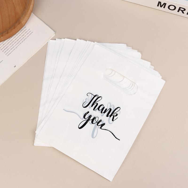 10 шт. Мини-спасибо, пластиковые подарочные пакеты, многоразовые праздничные пакеты, пластиковый подарочный пакет