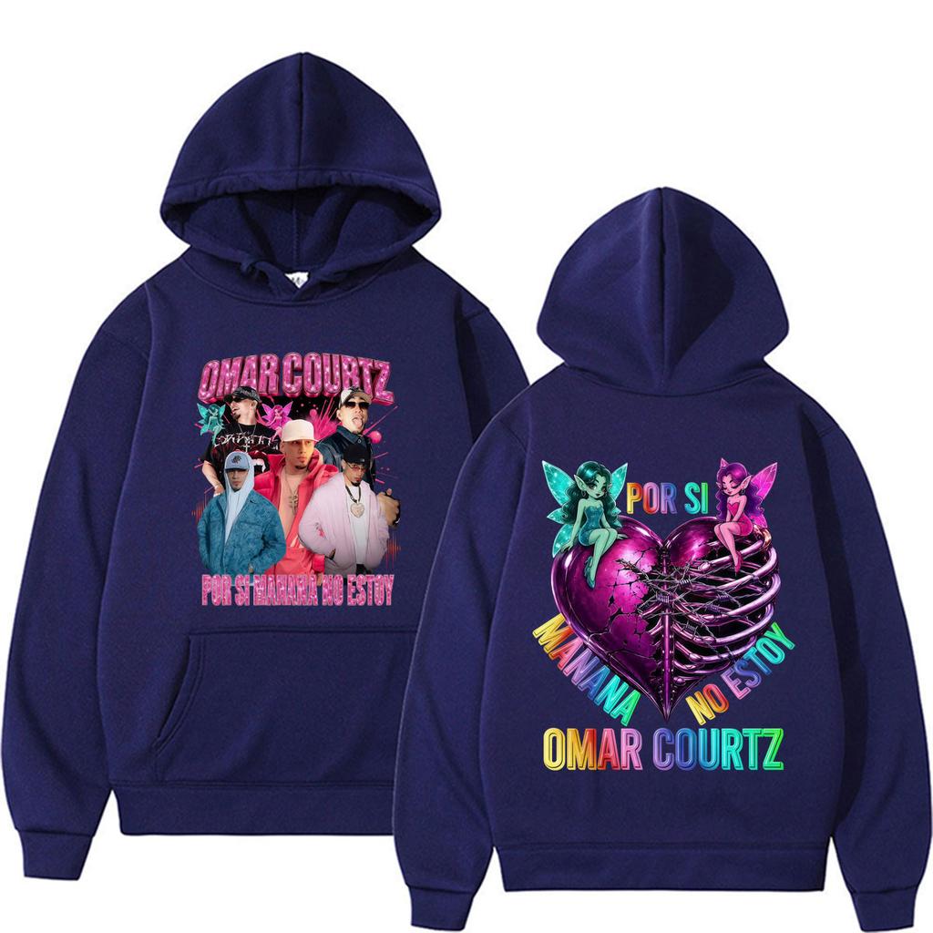 Omar Courtz Por Si Manana No Estoy Tour Худи с принтом Мужские Женские Харадзюку Модные Толстовки Повседневные Флисовые Большие Худи