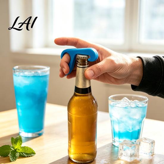 Stylish Beverage Opener 3D Printed Bottle Opener Compact Portable Beer One-Handed Soda Cap Remover Simple for Parties Ergonomic Jar Lid Remover
