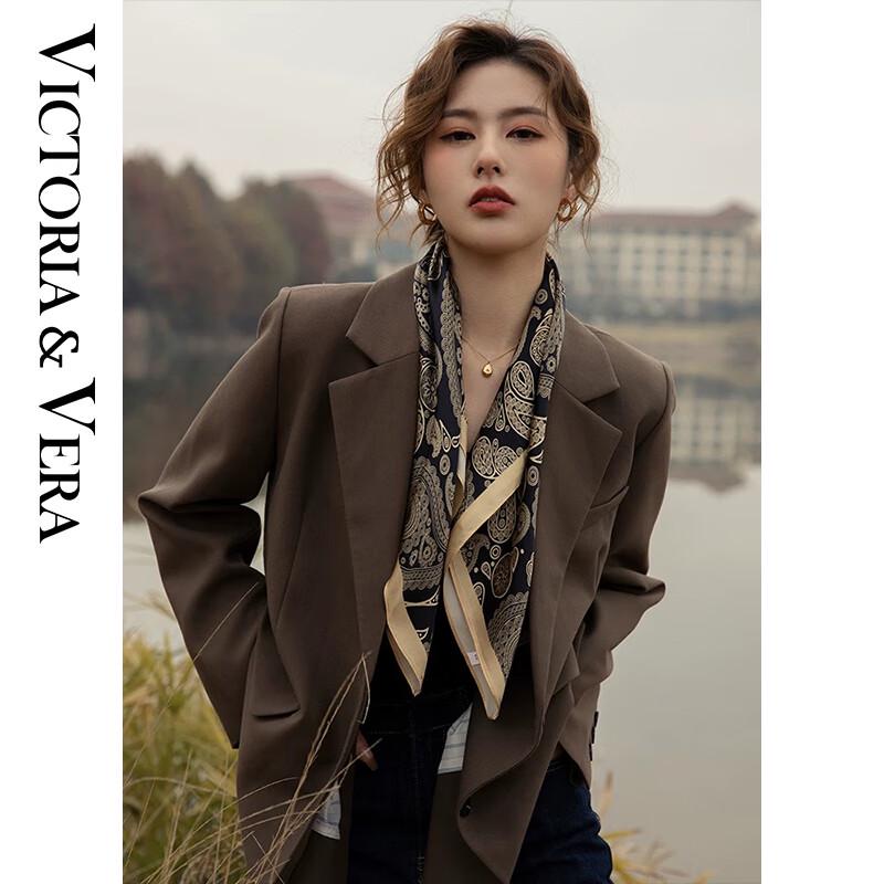 VICTORIA&VERA Retro Mulberry Silk Printed Scarf