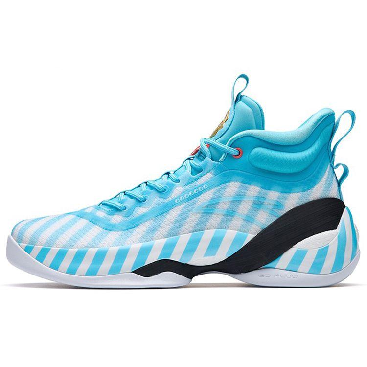 Anta Баскетбольные кроссовки KT7 Sailor Soup Nitrogen Technology с высоким берцем, нескользящие, мужские, белые, синие, 112231101-2