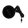 Space Saving Double USB Power Socket 2 USB 1 Type C 170CM Cable Recessed Charger For Electronic Devices Tablets Readers