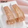 Kinel Big Size Vintage Dangle Earrings For Women Rose Gold Color Bride Wedding Fine Jewelry Long Dangle Earrings