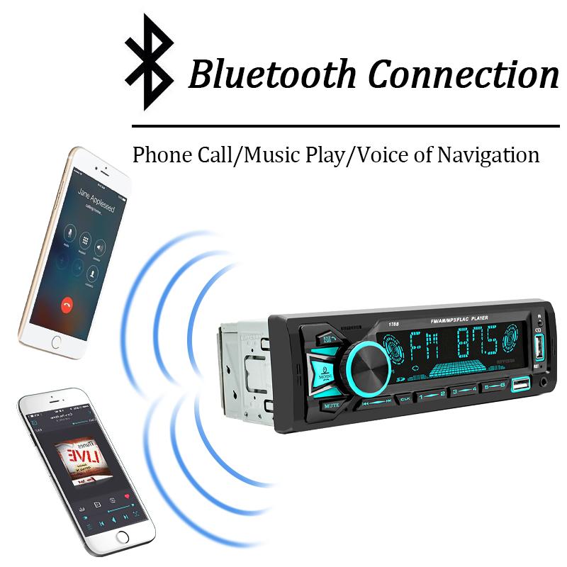 Автомагнитола 1 Din Аудио Стерео Bluetooth MP3-плеер FM-приемник с Пультом ДУ AUX/USB/TF-картой в Монтажный Комплект Цифровой Дисплей Модификация Автозвука