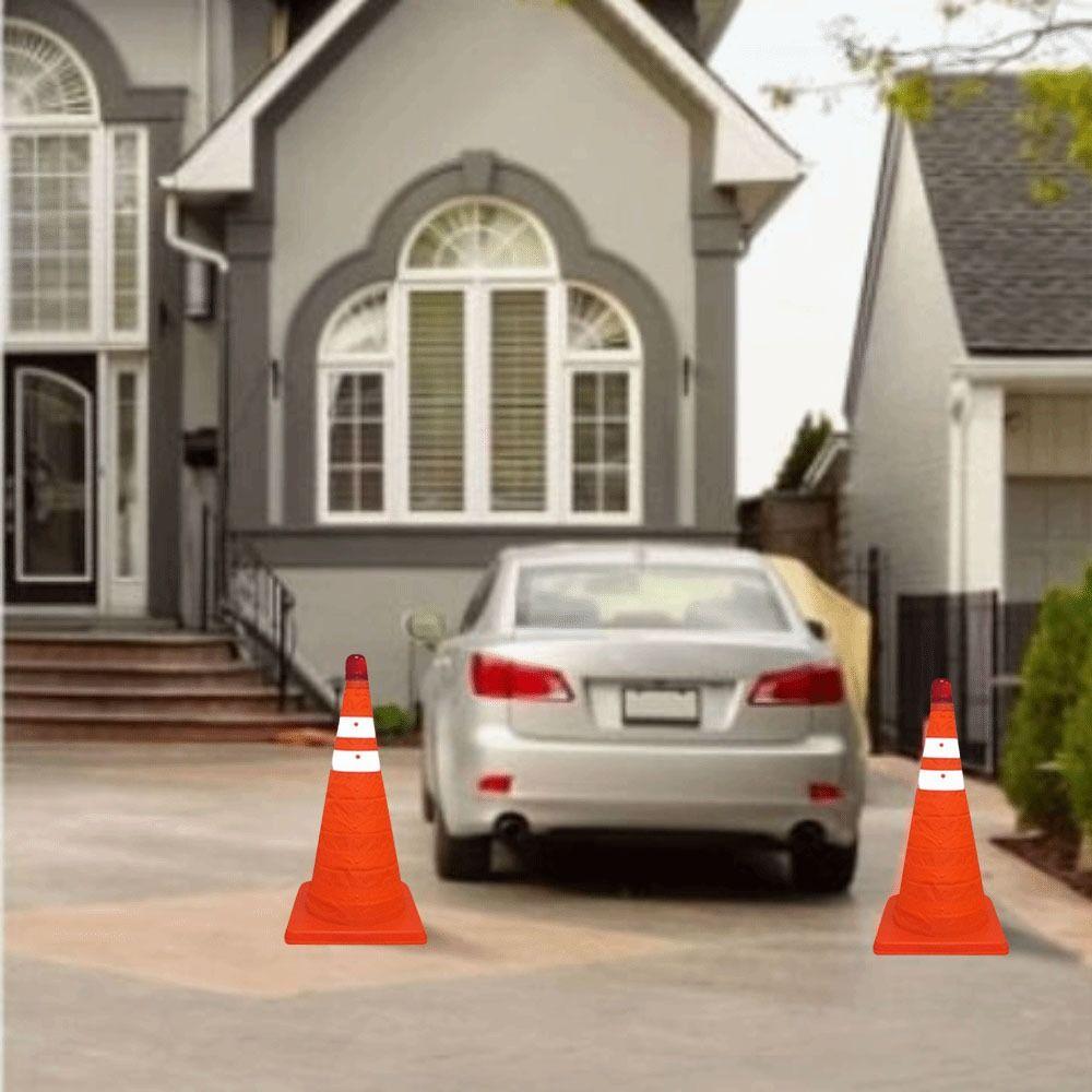 Foldable Design LED Light Reflective Cone Telescopic Folding Cone Traffic Facilities