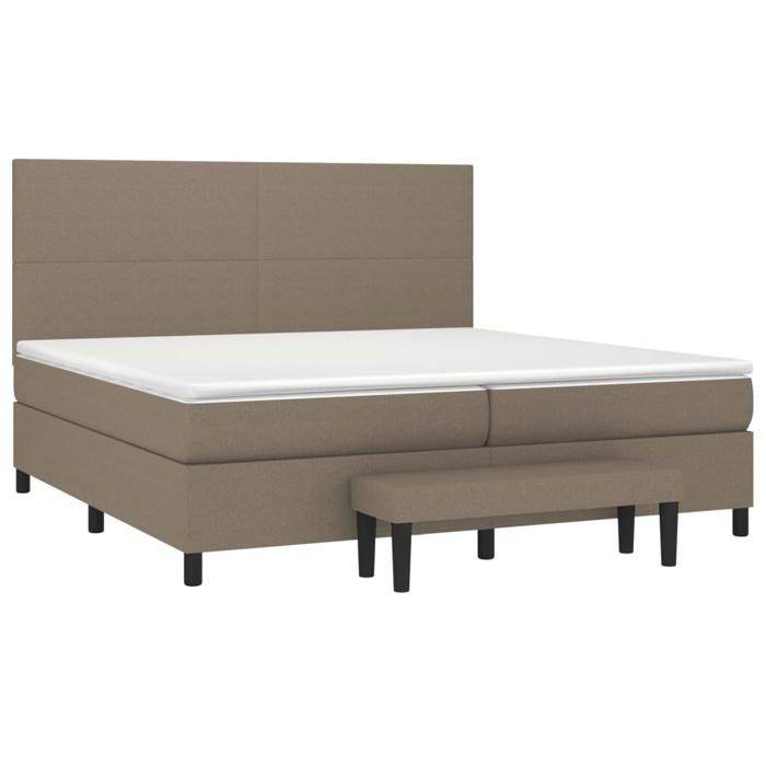 Maison Exclusive - Sommier à lattes de lit avec matelas Taupe 200x200 cm Tissu