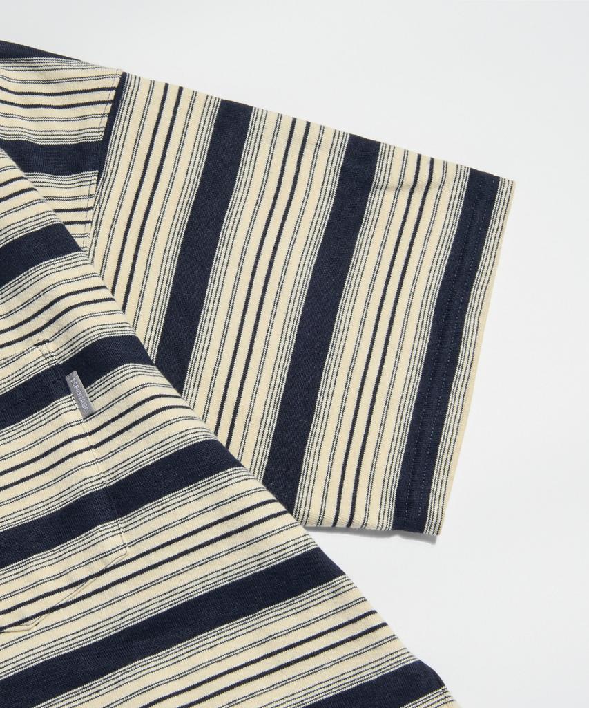 ESPIONAGE Vintage Border Pocket Tee Navy