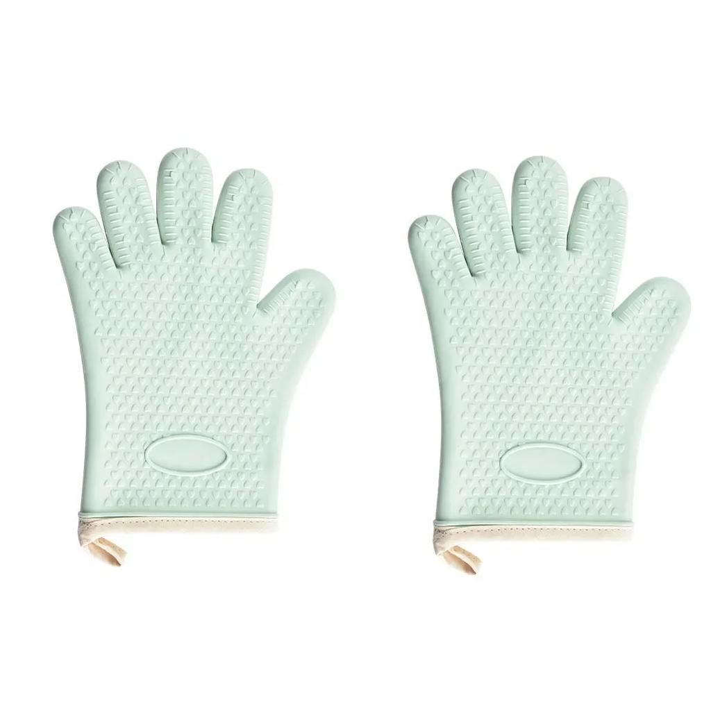 Перчатки для барбекю, противоскользящие, теплоизоляционные, кухонные принадлежности и барбекю, 1 пара, высокая термостойкость, защита от ожогов, утолщенные