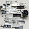 20mm * 2m Salt Island Diary Series Kawaii Ins Flash Sand Laser Silver Washi Tape Creative Handbook Scrapbooking Material