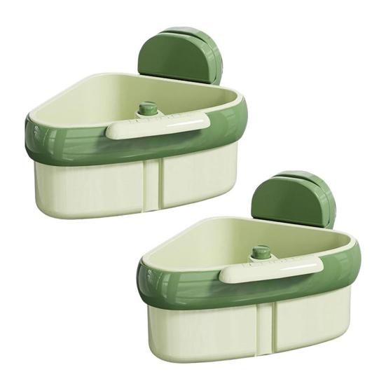 2Pcs Sink Strainer Baskets Large Capacity Automatic Dumping Simple Installation Suction Cup Sink Corner Racks for Kitchen