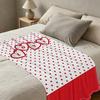 Lightweight Heart Polka Dot Flannel Blanket Soft, Skin-friendly, Warm & Versatile for Home, Car & Valentine’s Gift
