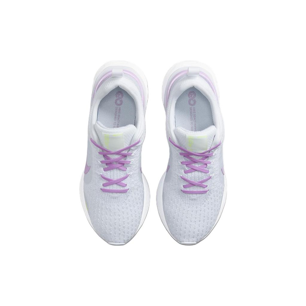 Nike React Infinity Run Flyknit 3 Grey Rush Fuchsia Женские кроссовки Бело-синий оттенок DZ3016-100