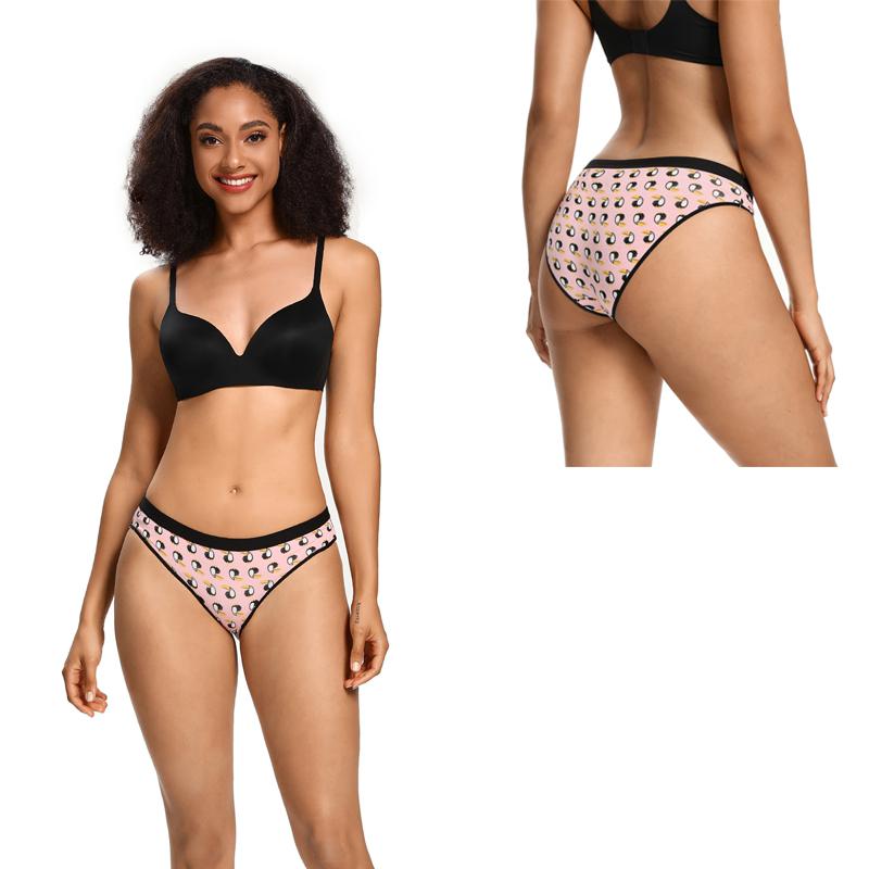 BONITOS 1Pcs Sexy Print Women's Briefs High Waist Female Panties Plus Size Underpanties