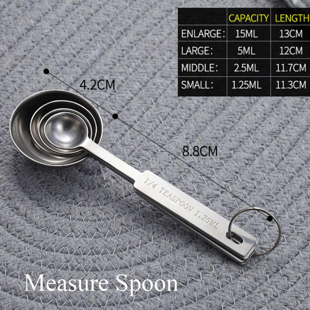 Kit Tableware Utensil Set Stainless Steel Measuring Spoons Scales Flour Scoop Measuring Cups