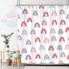Rainbow Shower Curtain Colourful Cute Bohemian Abstract Print Kids Shower Curtain Polyester Fabric Art Bathroom Decor With Hooks