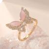 Кольцо для женщин GemChic, изысканное, легкое, роскошное, с бабочкой, вставленной в циркон, регулируемое, персонализированное, на палец, подарок на день рождения, Рождество, ювелирные изделия