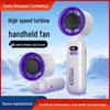 2026 High-Speed Rechargeable Handheld Turbo Fan with Digital Display - Portable Outdoor Use