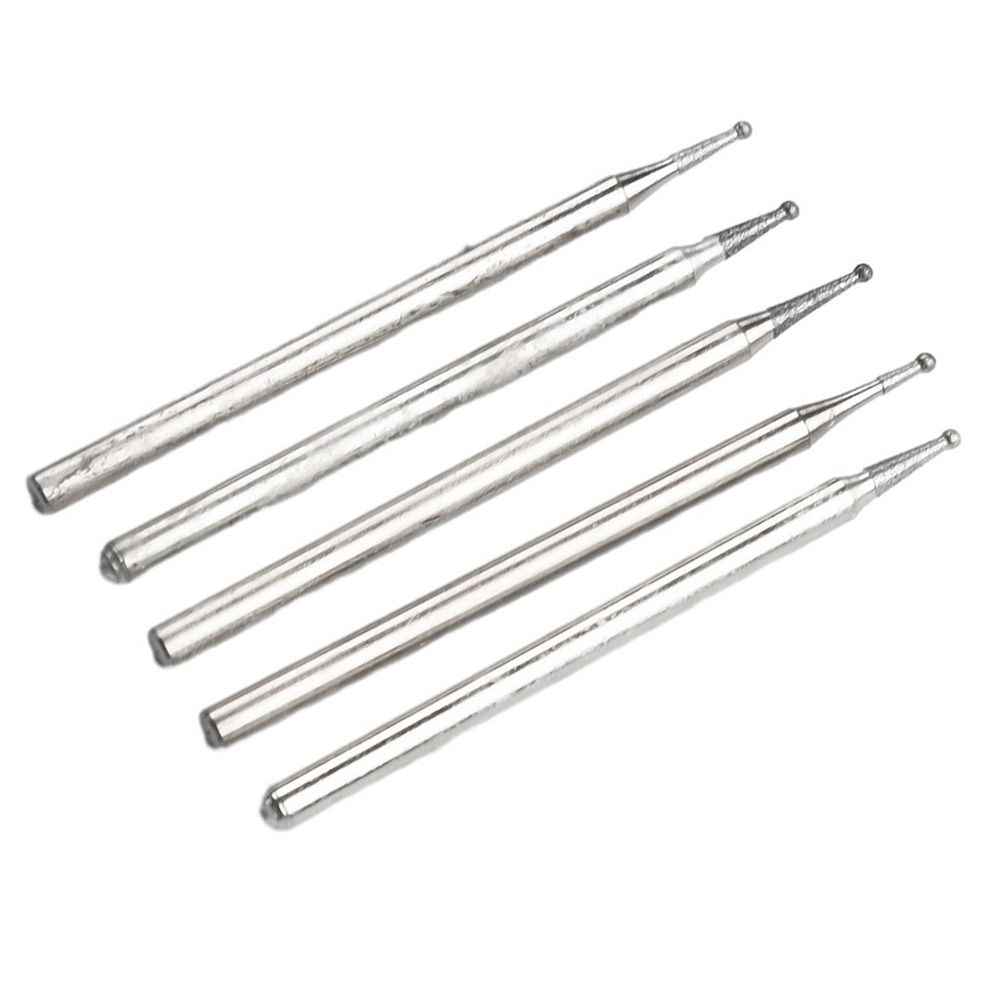 5Pcs Carve Precision Diamond Grinding Head 0.5mm-8mm Burring Sanding Drill Bit
