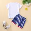 Повседневные наряды Топы с коротким рукавом Шорты-шаровары со звездами и полосками День независимости 4 июля Детская одежда для отдыха