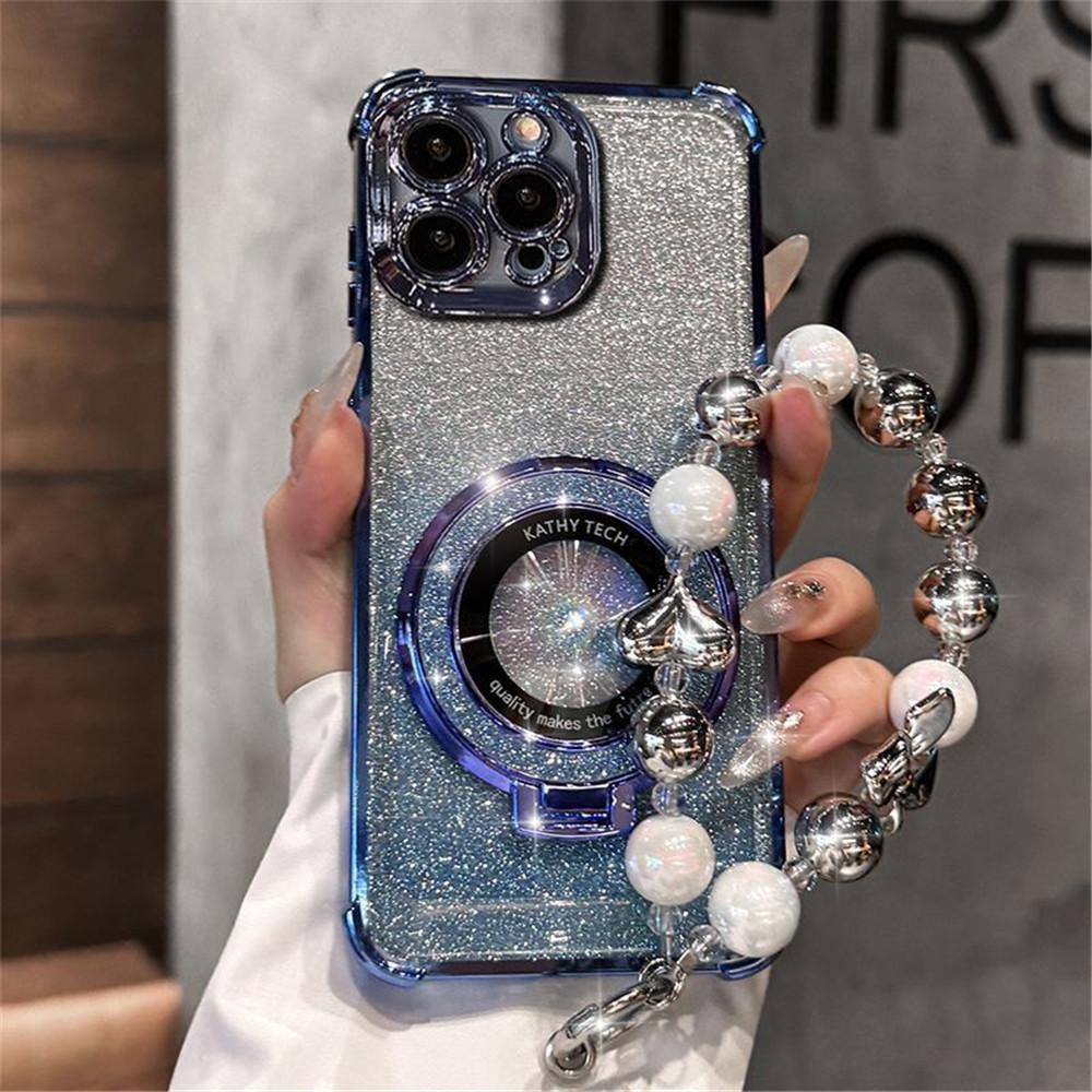 Роскошный браслет с блестками, чехол для телефона с подставкой для Xiaomi Redmi Note 14 Pro Plus 14C 4G 5G 14T POCO X7 Pro, противоударный силиконовый чехол