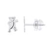 Серьги - ЛЕА &; АРТУР - МИШКА - Белое золото 375 - Система колясок SILICONOR - Ребенок