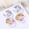 Minimalist Multi-circle Earrings For Women Gold And Silver Fashion Jewelry