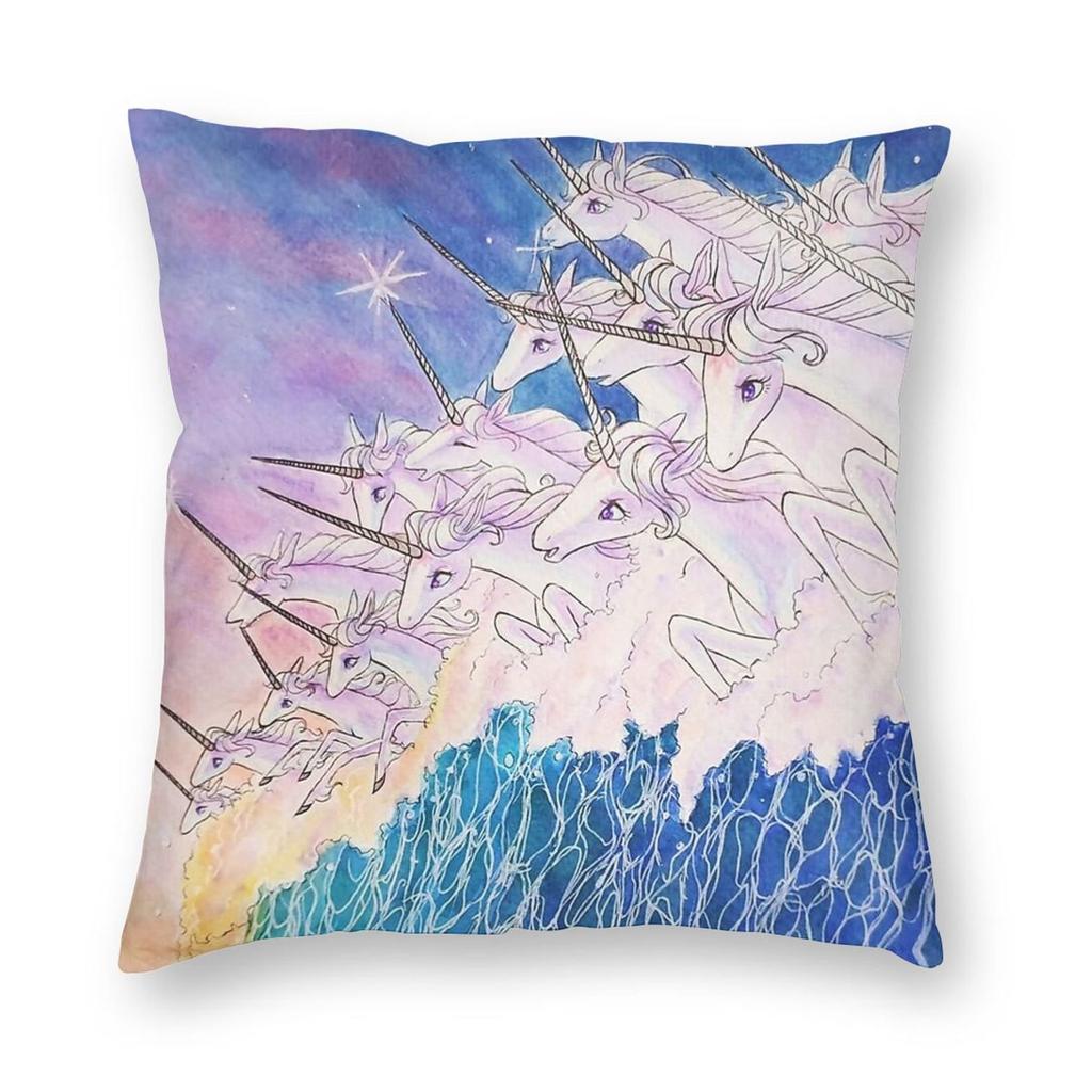 Unicorns In The Sea Pillowcase Polyester Linen Velvet Pattern Zip Decor Pillow Case Home Cushion Cover