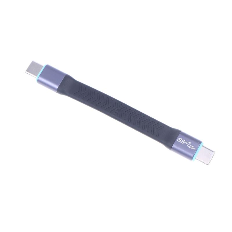 Кабель USB3.2 Type-C 20 Гбит/с, Кабель для быстрой зарядки USB-C на USB-C, Высокоскоростная линия передачи данных Type-C, Короткий кабель 10 см