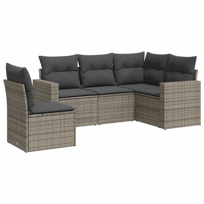 VidaXL Garden Lounge Set with Cushions 5 Pcs, Sofas with Adjustable Feet, Outdoor Furniture Set Patio Terrace, 3251307