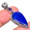 Подвеска из натурального лазурита, аметиста из стерлингового серебра 925 пробы 1,89 дюйма J7N78