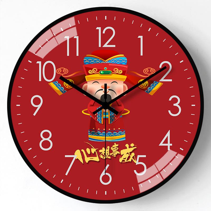 12-inch 30cm new Chinese style Zhaocai Jinbao watch living room simple and creative Chinese style clock