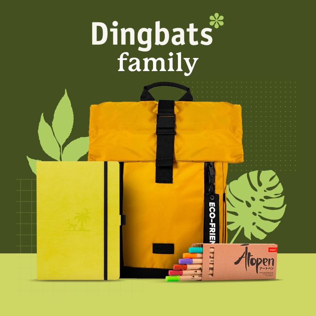 Дингбаты - Блокнот A5 Medium Earth Dot, Лайм Ясуни - Твердый переплет - Кремовая бумага 100 г/м² с защитой от чернил - Нумерованные страницы, страницы для индекса и ключа (земной шар)